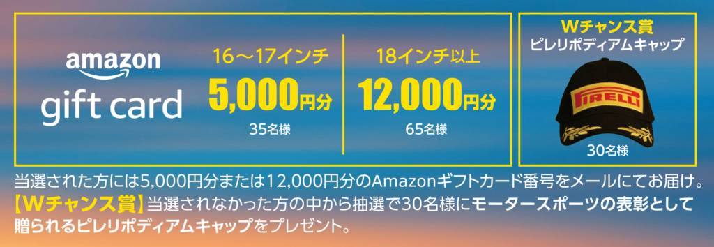 ピレリジャパン、『Amazon ギフトカード番号が合計100名様に当たる!ピレリタイヤ春の購入キャンペーン』 2024年3月5日(火)~ 2024年4月30日(火)期間実施!