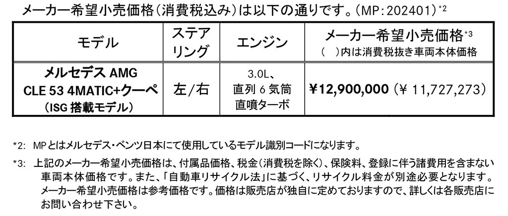 伝統と革新が融合したスポーツモデル！ダイナミックな外観や新世代ISGを引っ提げ、「メルセデスAMG CLE 53クーペ」発売！