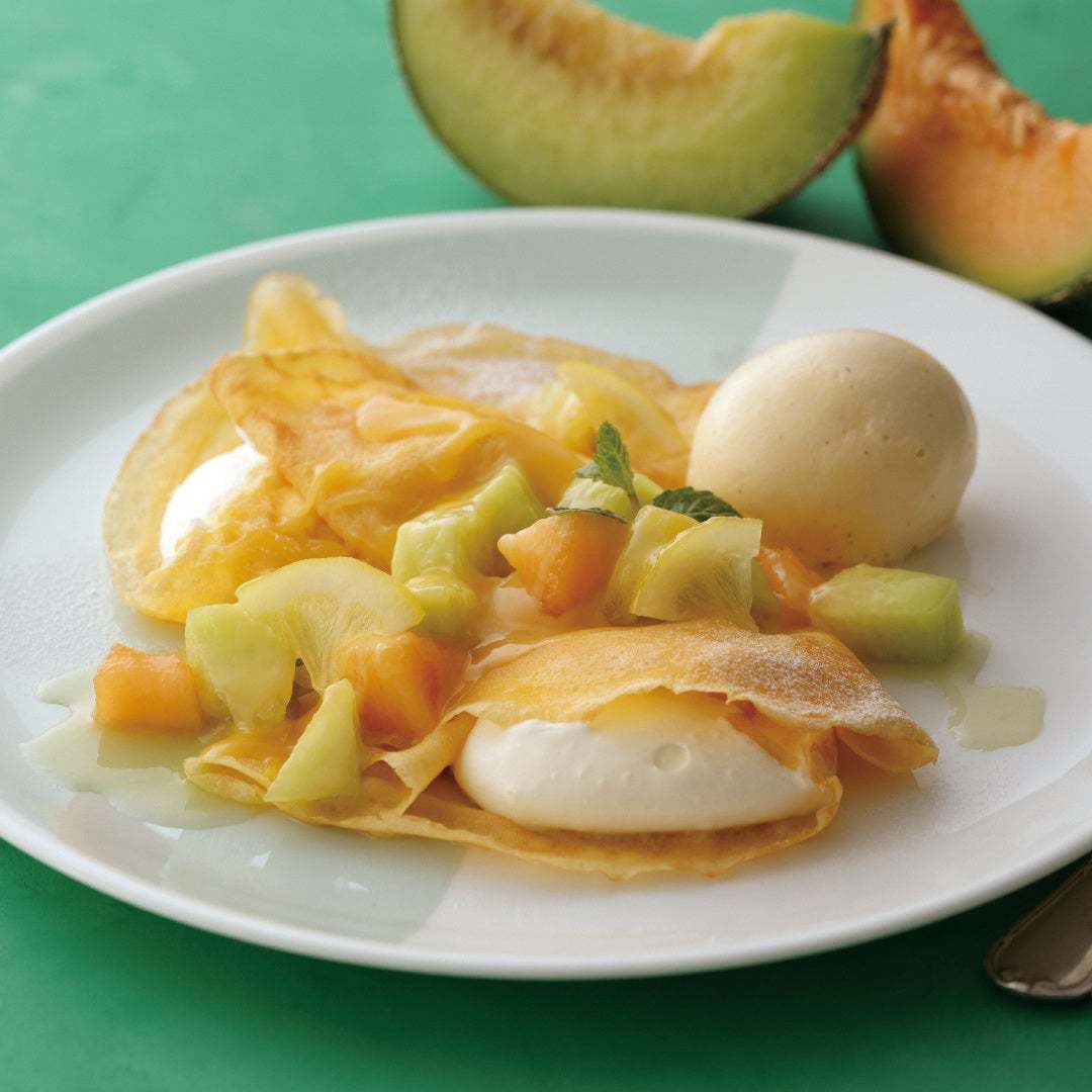 【キハチ カフェ】甘く芳醇なメロンを重ねた「ダブルメロンパフェ」など、爽やかなメロンスイーツ4種が登場!初夏の「ダブルメロンスイーツフェア」