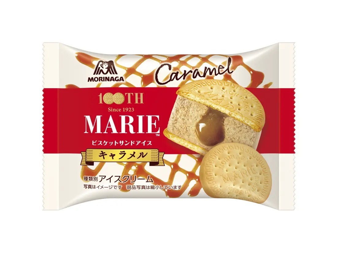 「マリー」100周年記念 「100THマリービスケットサンドアイス<キャラメル>」 3月27日(月)より新発売!