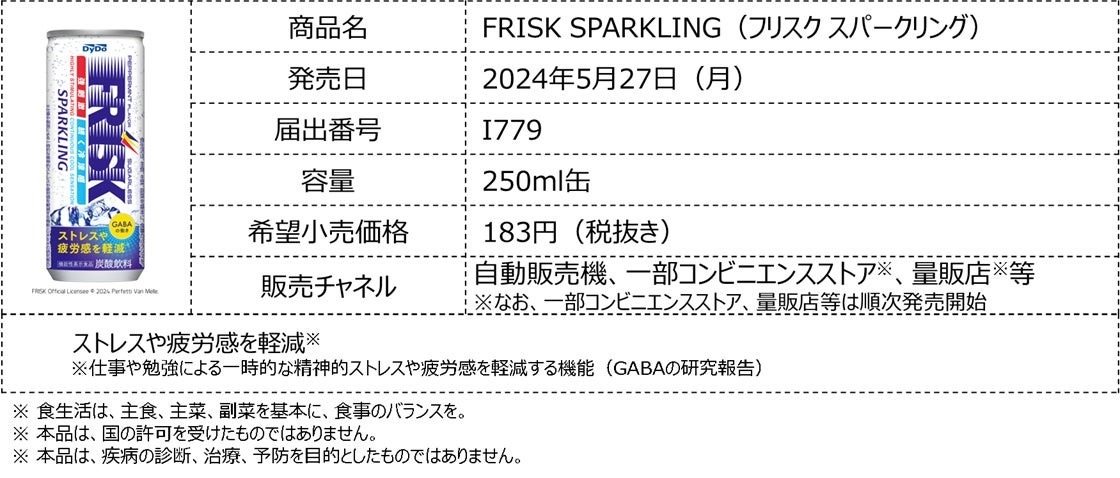 世界初※！ FRISK炭酸飲料強刺激と冷涼感が体感できる新感覚のリフレッシュドリンク「FRISK SPARKLING（フリスク スパークリング）」を新発売！