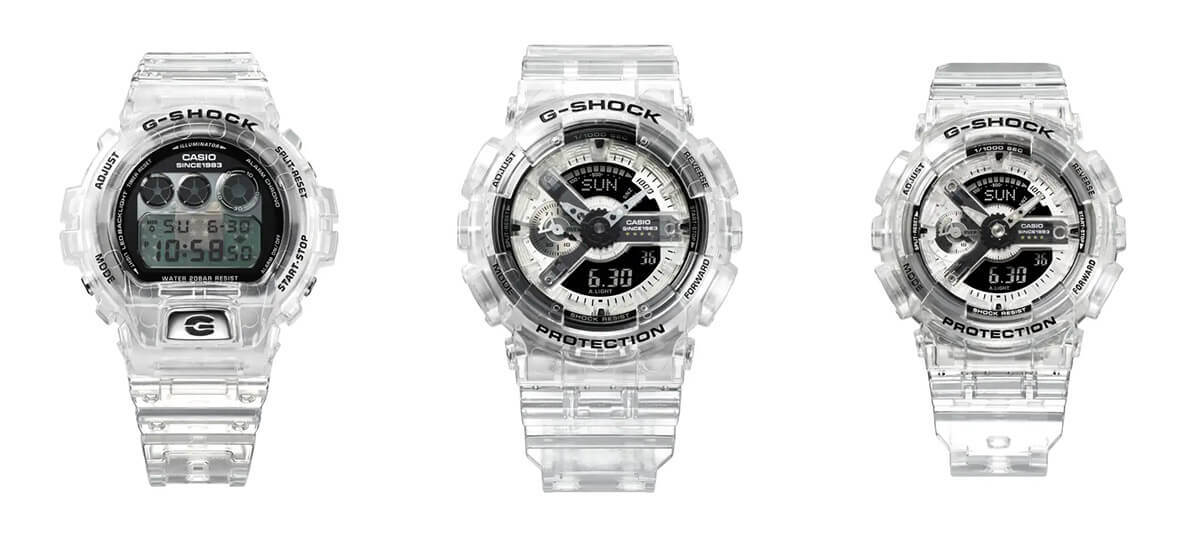 カシオ、透明になった「G-SHOCK」が話題 – スケルトン素材でチャレンジ精神を表す