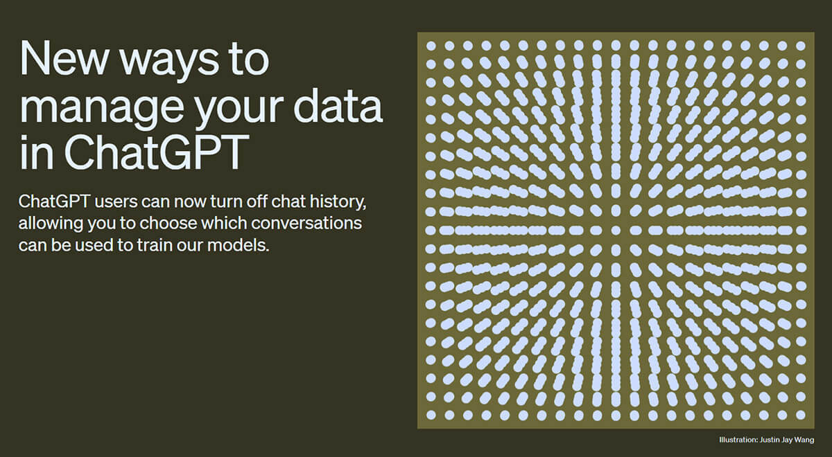 ChatGPTのチャット履歴をオフにする機能追加 – ChatGPT Buisinessも発表