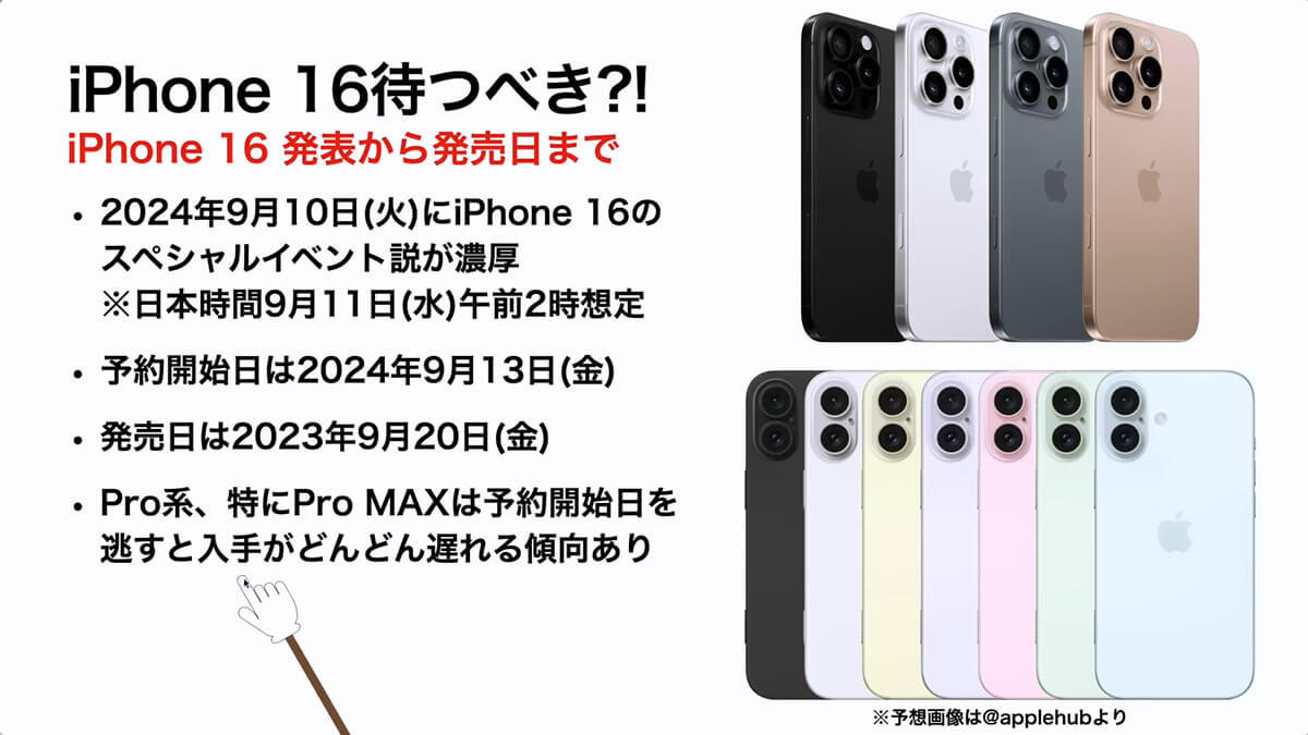 新型iPhone 16（仮）のスペックやカラー価格、発売日などを予想！発売を待つべき?!＜みずおじさん＞