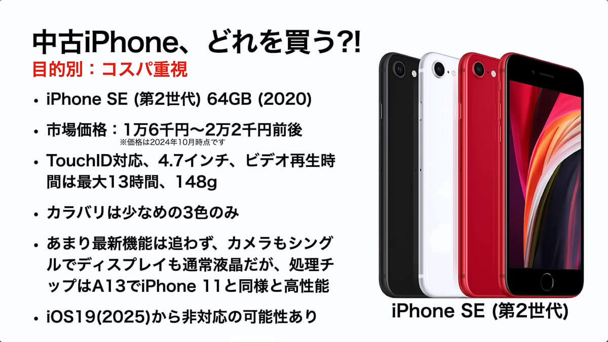 大人気の中古iPhoneどれにするかオススメ紹介! メリットやデメリットも解説＜みずおじさん＞