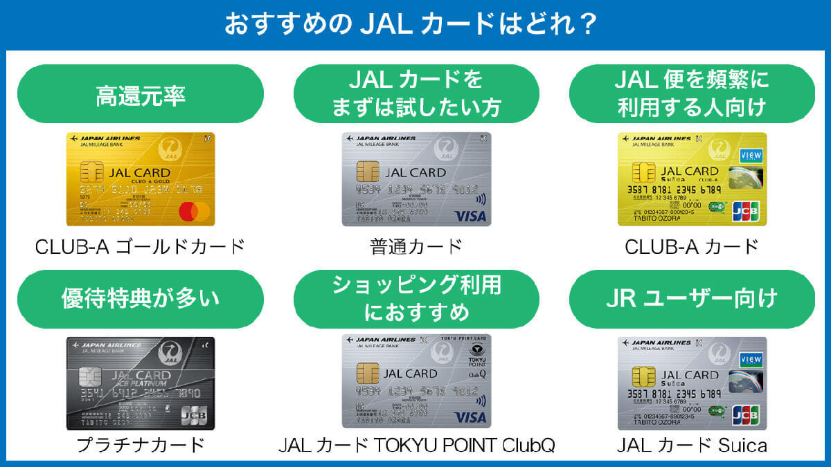 【2023年最新】JALカードの比較とおすすめの選び方：年会費無料からマイル還元率まで