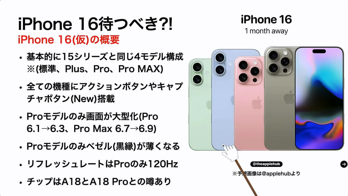 新型iPhone 16（仮）のスペックやカラー価格、発売日などを予想！発売を待つべき?!＜みずおじさん＞