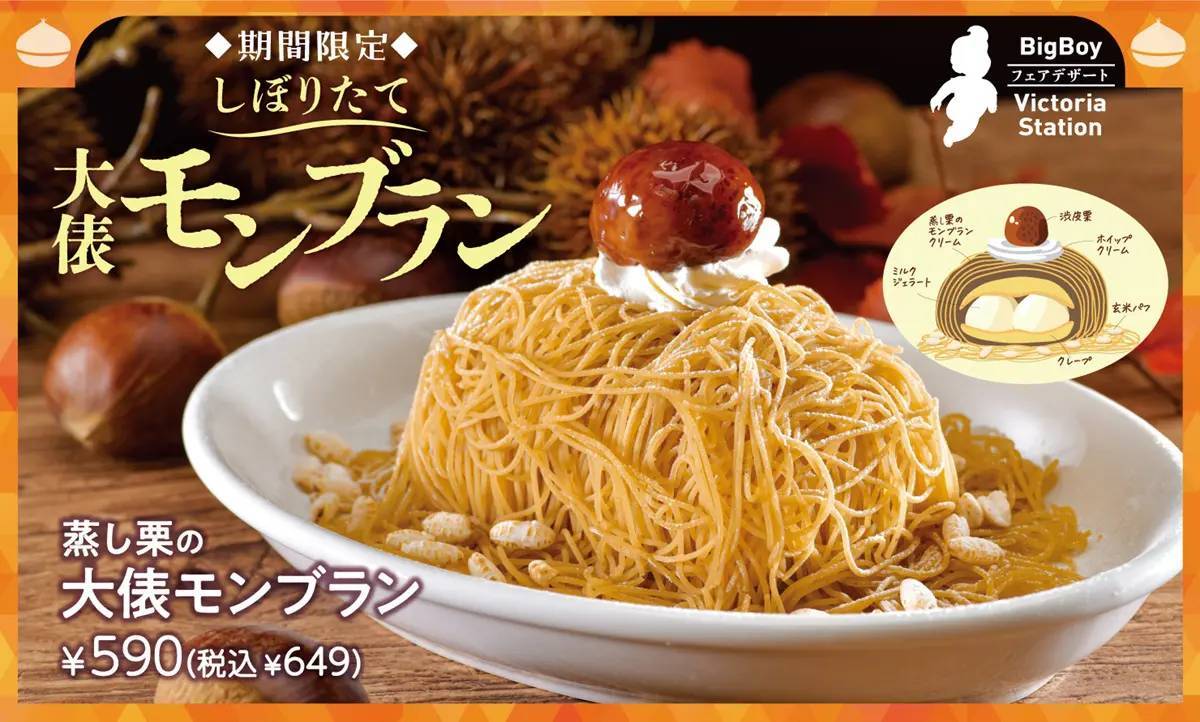 ビッグボーイから「大俵モンブラン」発売　大俵ハンバーグがモチーフ