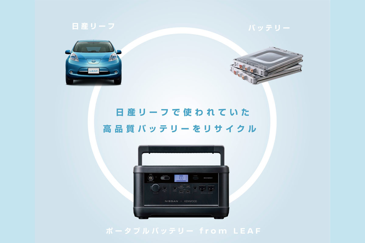日産　リーフのバッテリーを再生利用したポータブル電源を発売。非常用電源としても活用できる