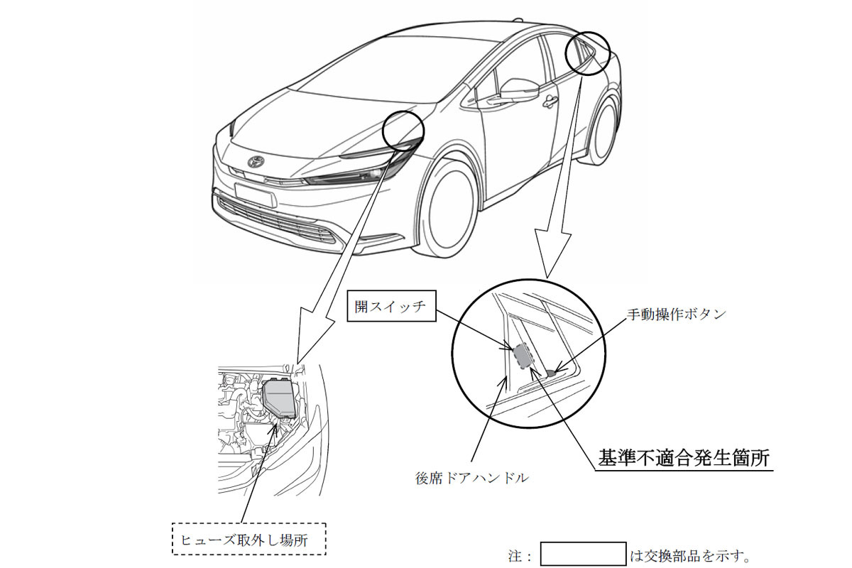 【リコール】トヨタ プリウス13万台超をリコール。走行中にドアが開くトラブル