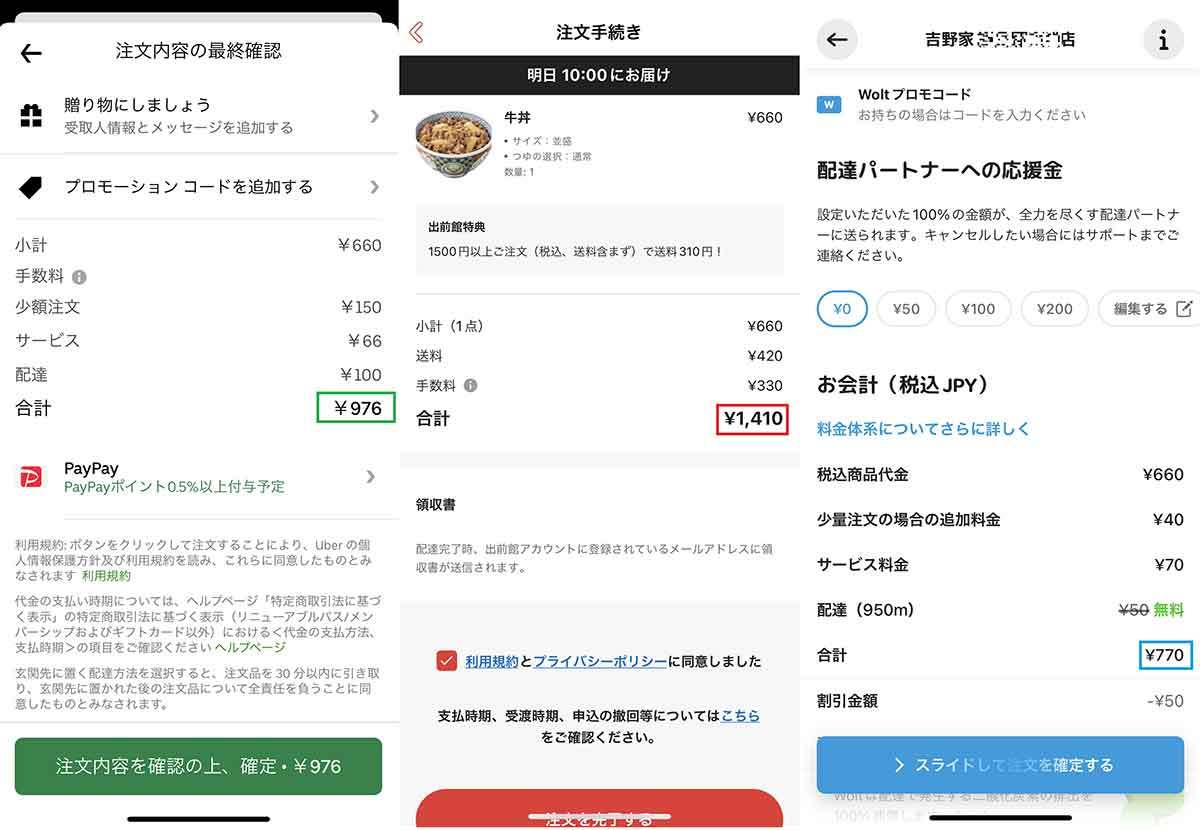 【平均69％割高】ウーバーイーツの値段は高すぎ？商品代以外の料金や人気チェーンの支払額検証