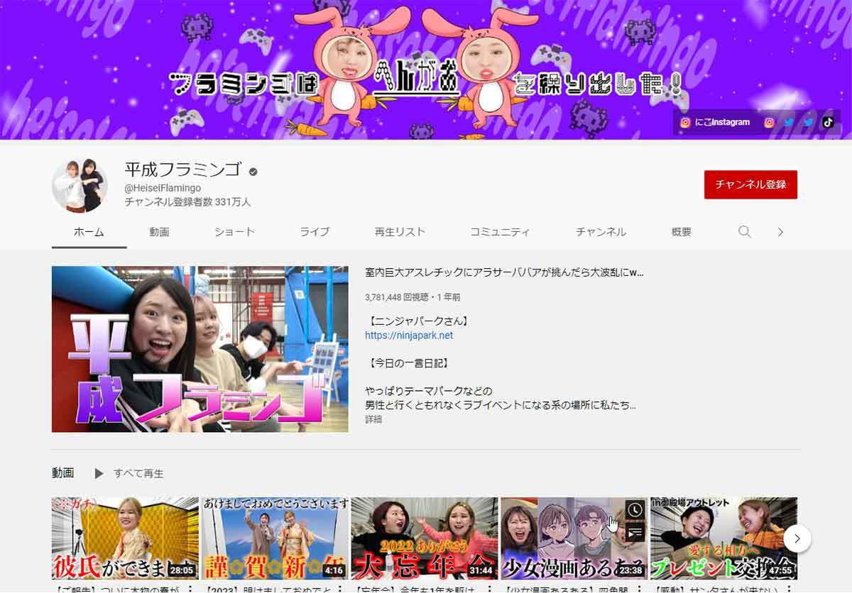 22年に登録者が伸びたYouTuberランキング、3位平成フラミンゴ、2位nobu先生、1位は？