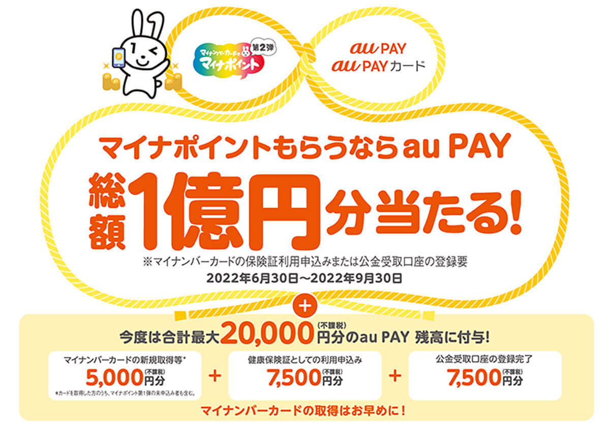 マイナポイント第2弾「au PAY」でポイント受取申込をする方法 – 健康保険証と公金受取口座分