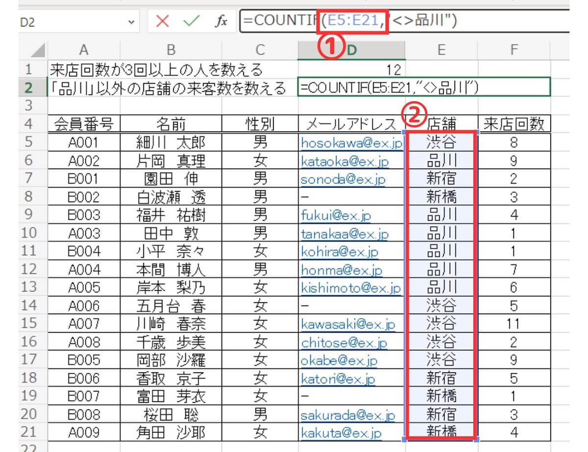 【便利】エクセル「COUNTIF関数」で条件に合うセルを検索・分析する方法と実用例