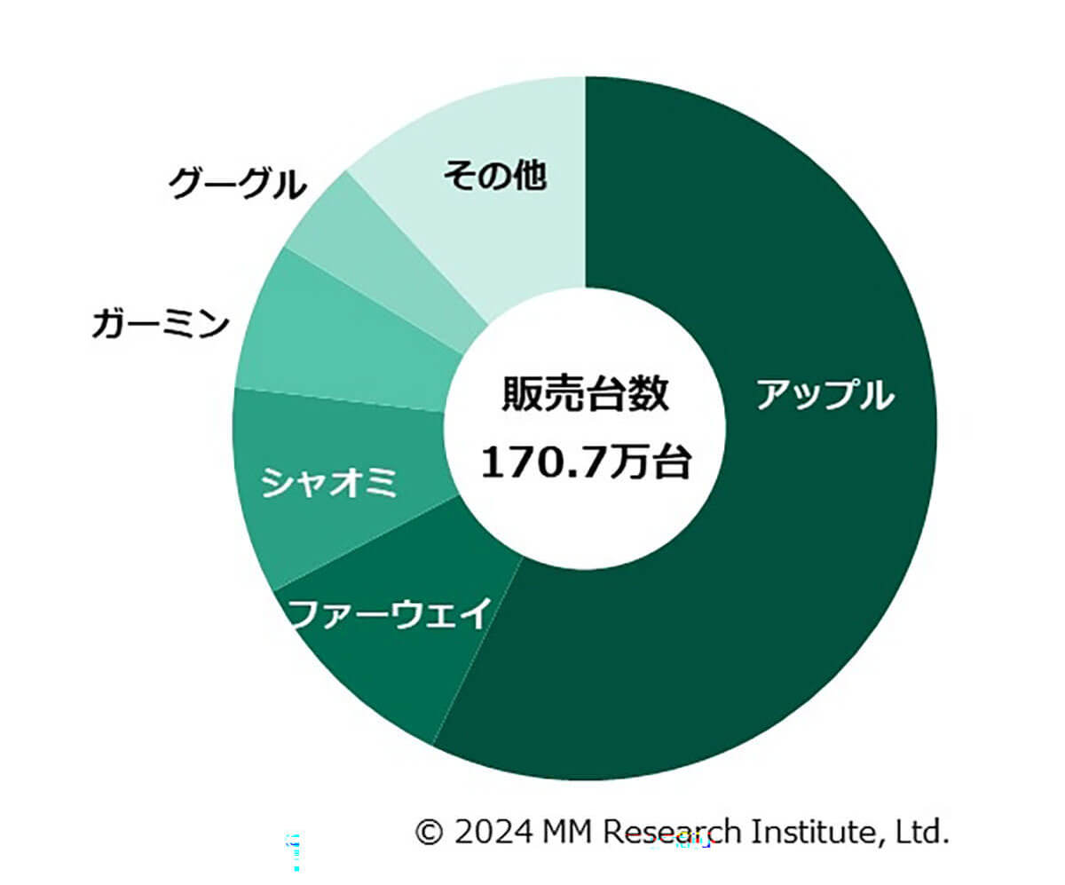 スマートウォッチ市場、2024年度は前年比5.8％減　健康機能強化が再成長の鍵【ＭＭ総研調べ】