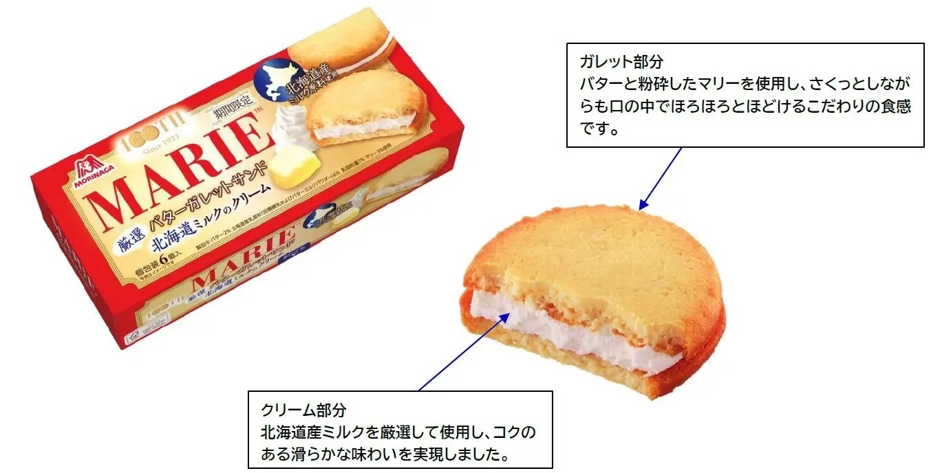 マリー100周年　厳選した北海道産ミルククリームを使用　「マリーバターガレットサンド＜厳選北海道ミルクのクリーム＞」2023年2月21日（火）より新発売！