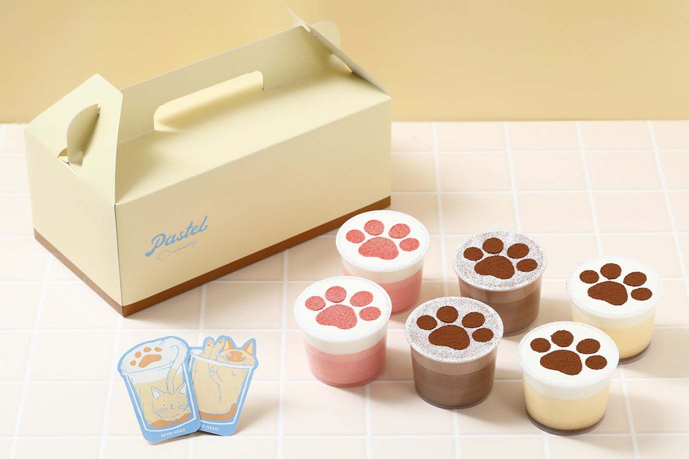 【2/15新発売!ねこづくしなねこの日限定スイーツセット】“なめらかプリン”でおなじみの「Pastel(パステル)」が「ねこねこ」とスペシャルコラボ!2/22はねこスイーツでにゃめらかにお祝い!