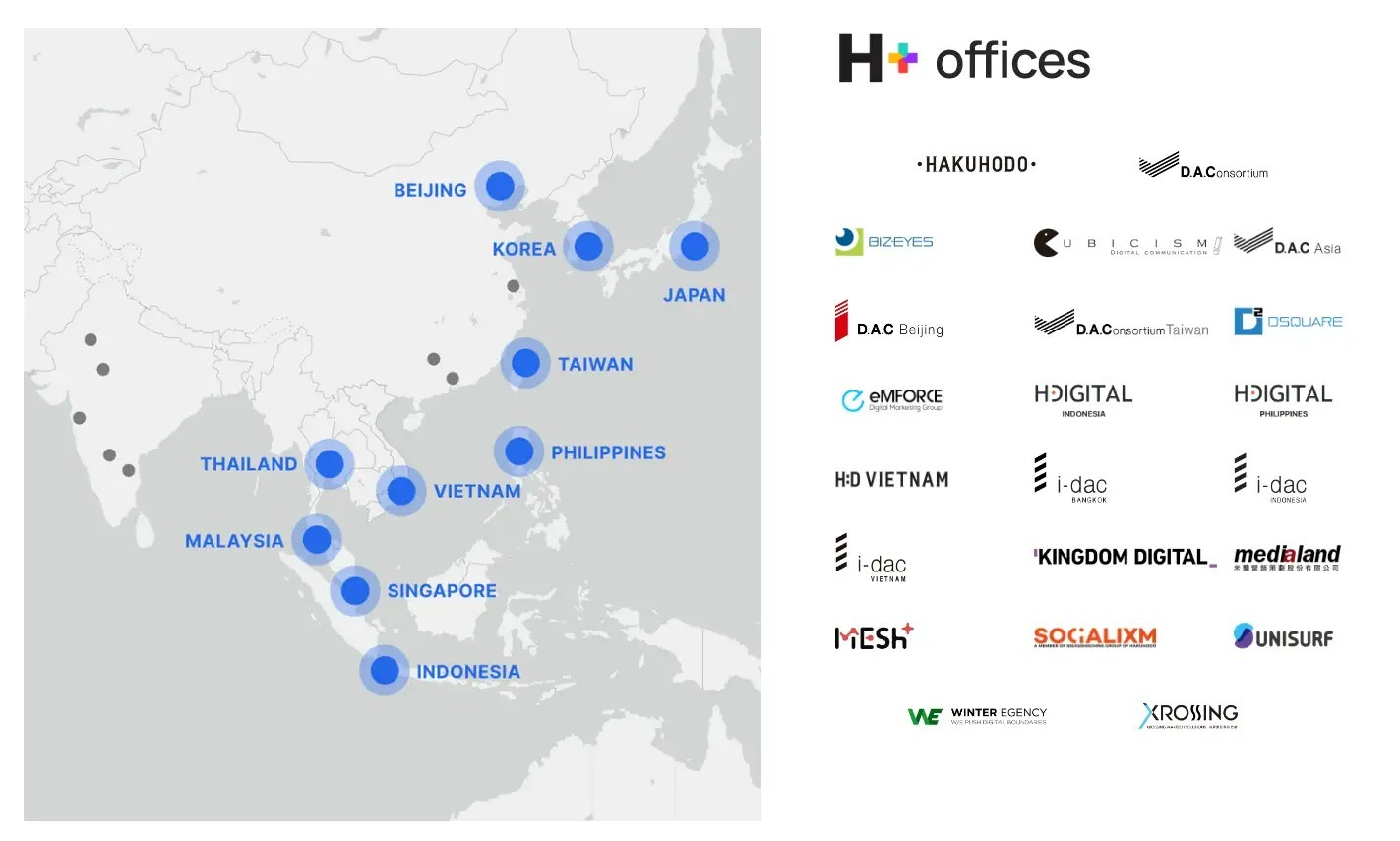 博報堂とDAC、APACにおける戦略ネットワーク「H＋」を発足