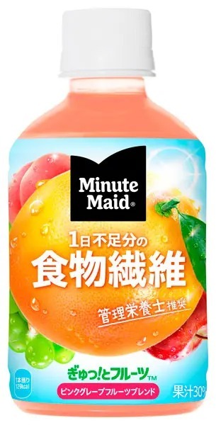 新シリーズ「ミニッツメイド ぎゅっ！とフルーツ」が発売　1日不足分の「鉄分」や「食物繊維」をぎゅっ