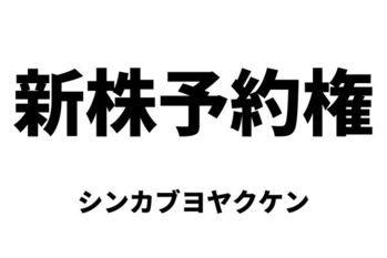 新株予約権（シンカブヨヤクケン）
