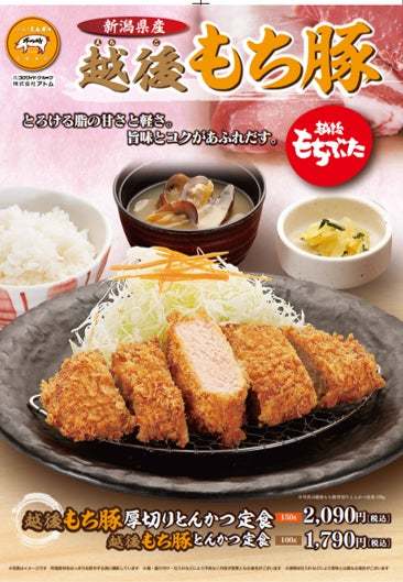 「こだわりとんかつ　かつ時」～　嚙みしめれば、その旨味と深いコクがあふれ出す　～新潟県産「越後もち豚」フェア2023年３月９日（木）～期間限定