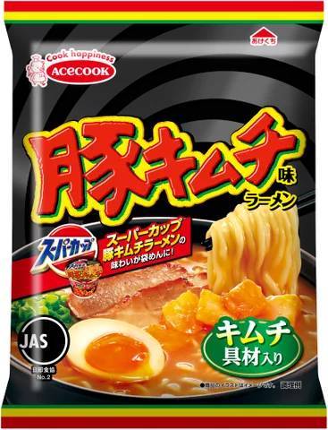 （袋）豚キムチ味ラーメン　具材入り３食パック／具だくさんブタキムクッパ　新発売