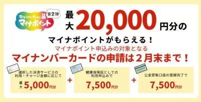 いよいよ残り1か月！　マイナポイント第2弾のマイナンバーカード申請は23年2月末まで！