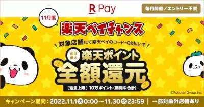 「楽天ペイチャンス」キャンペーン　11月はローソン、ベルク、サンドラッグ、スポーツデポなどで実施