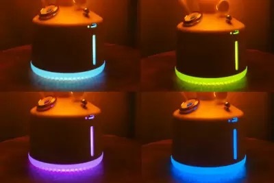 冬キャンプの肌やのどの乾燥対策に「LEDランタン加湿器」