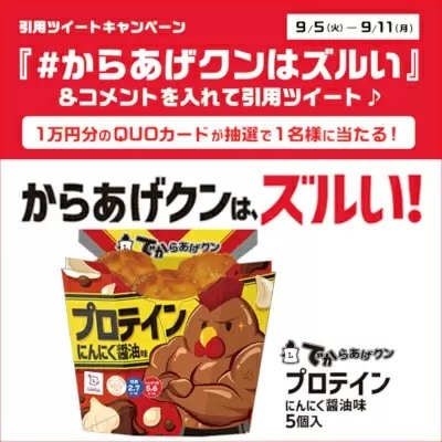 「でからあげクン プロテイン　にんにく醤油味」が発売、1食分のたんぱく質がとれる！