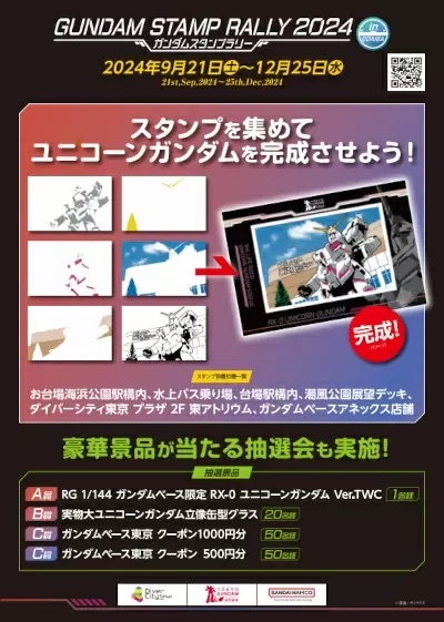 東京・台場・青海エリアでガンダムのスタンプラリーを開催