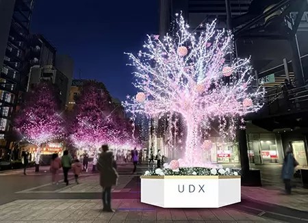 秋葉原に「LED桜並木」が出現！　桜イルミネーションのイベント開催