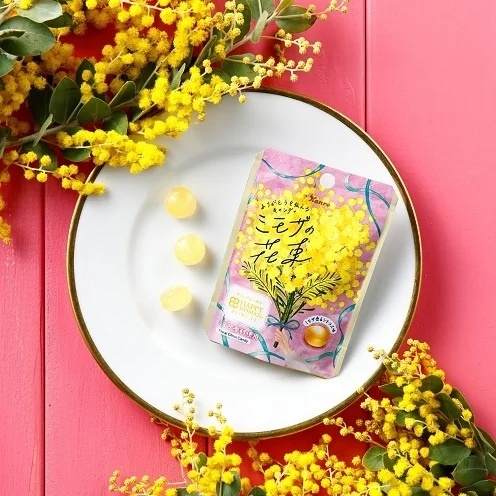 3月8日はミモザの日『いつもありがとう』をキャンディにのせてカンロ「ミモザの花束」発売