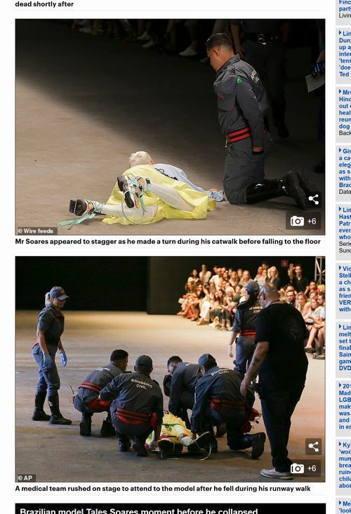 【閲覧注意】ベジタリアンのイケメンモデル（26）がランウェイをウォーキング中に突然死亡！ 演出ではない衝撃の瞬間、原因は…!?