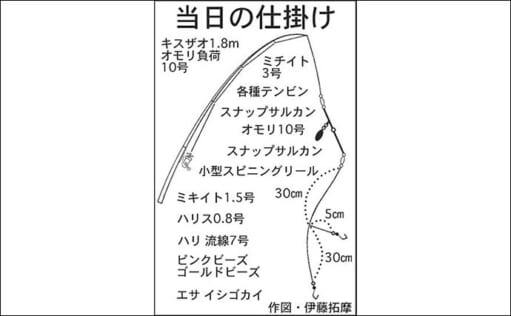 船キス釣りで20cm頭に本命60匹　アジ・サバ・ギマとゲストも賑やか