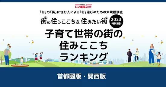 首都圏エリア1位から103位まで公開！　「いい部屋ネット 子育て世帯の街の住みここちランキング」自治体ランキング