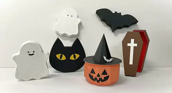 ハロウィンモチーフを紙で表現、「オリジナル貼り箱」がサンエコーから