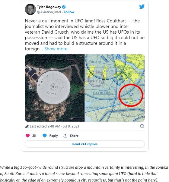 UFOは韓国に隠されている!? 「移動不可能な巨大UFOを米政府が隠蔽」ジャーナリストが暴露
