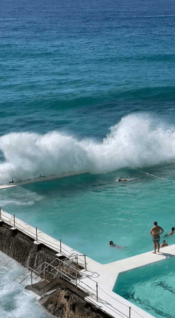 ギャップがスゴい！海に近いリゾートプールかと思ったら・・、まさかのワイルドなプールでした！！【海外・動画】