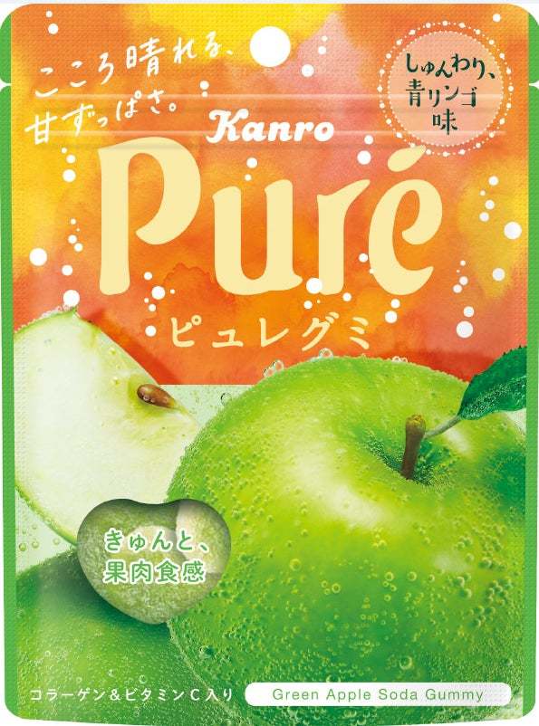 春にぴったりな爽やかな味わいが水彩タッチのデザインで登場！カンロ「ピュレグミ しゅんわり、青りんご」発売