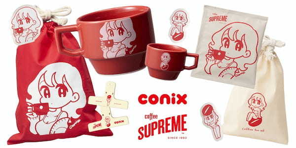 コミカルでキュートなアーティスト「conix and Coffee Supreme」スペシャルコラボレーション、限定グッズなどを発売！