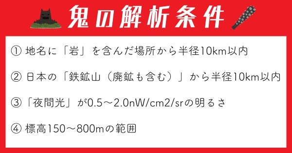 鬼が住んでいそうな場所を衛星から探してみたら、47カ所見つかった