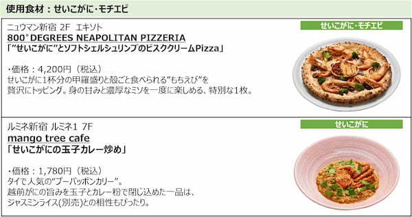 初開催！ルミネ新宿3館「福井 FOOD FAIR」福井のブランド水産物を含む7種の食材を使った、贅沢な期間限定メニューが18ショップ21種類登場