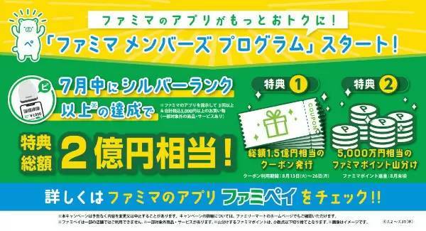 「ファミマメンバーズプログラム」スタート　ランクアップで限定クーポンやポイントがもらえる