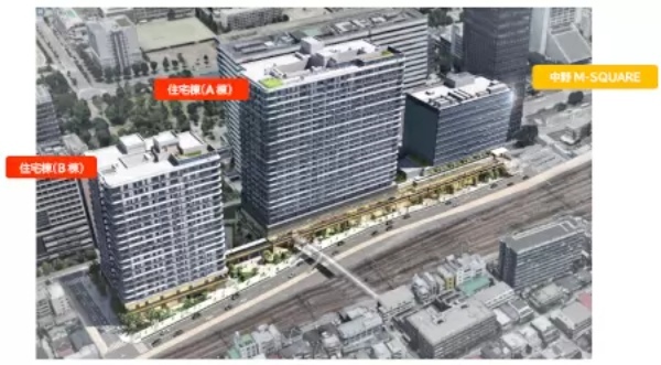 「中野」駅前大規模複合再開発、「パークシティ中野」に街区名称決定! 2025年12月竣工予定