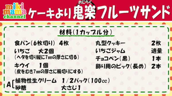 簡単!おいしい!ひな祭りは手軽な「フルーツサンド」で盛り上がること間違いなし♪みきママの絶品レシピ。