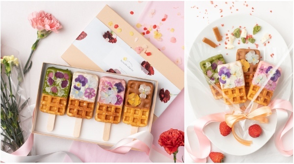 【食べるブーケ?!】京都生まれのワッフルバーが花束に変身!2023年の母の日は、目と舌で楽しむ超華やかブーケワッフルで、お母さんを笑顔に◎4/14(金)〜早割受付開始