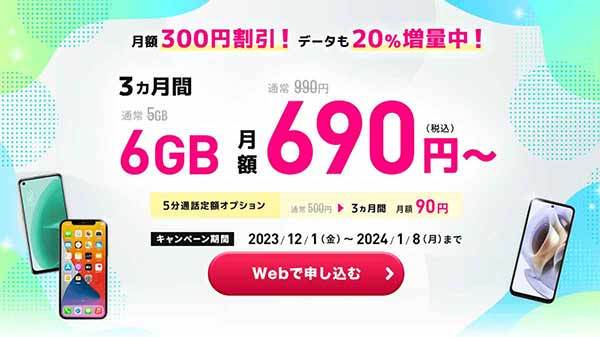 格安SIMキャンペーンまとめ【2023年12月号】IIJmio、mineo、イオンモバイル、BIC SIMなど