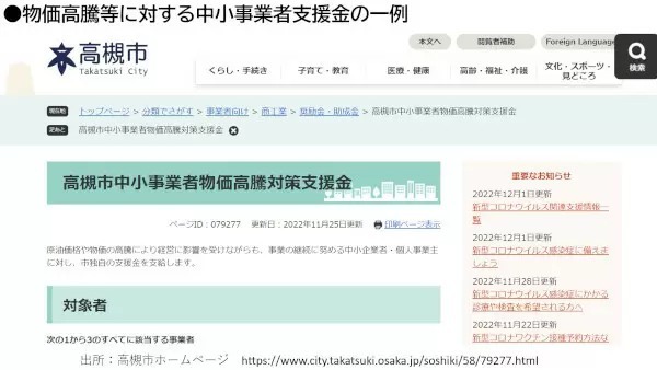 中小法人に10万円、個人事業主に5万円給付の市区町村も　「物価高騰対策支援金」
