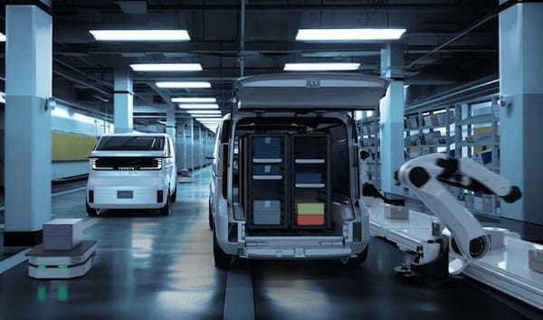 トヨタがジャパンモビリティショー2023に出展する“超拡張型モビリティ”の「KAYOIBAKO」をデジタルモデルで発表